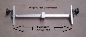 Achse komplett 750 kg 1250mm Auflage